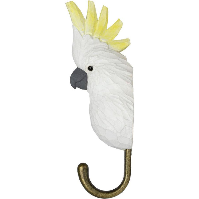 HAND CARVED HOOK - COCKATOO