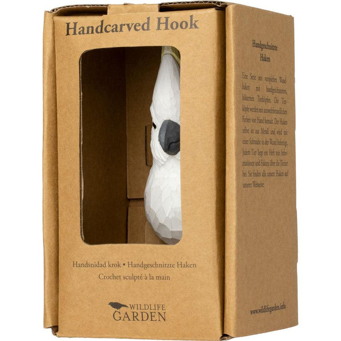 HAND CARVED HOOK - COCKATOO