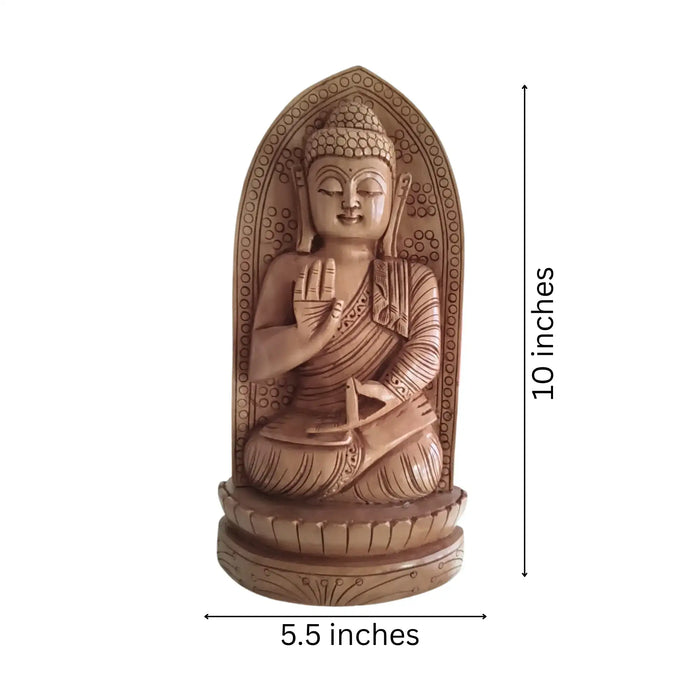 Hand-Carved Wooden Lotus Sitting Buddha – Spiritual Home Decor maruthi handicrafts