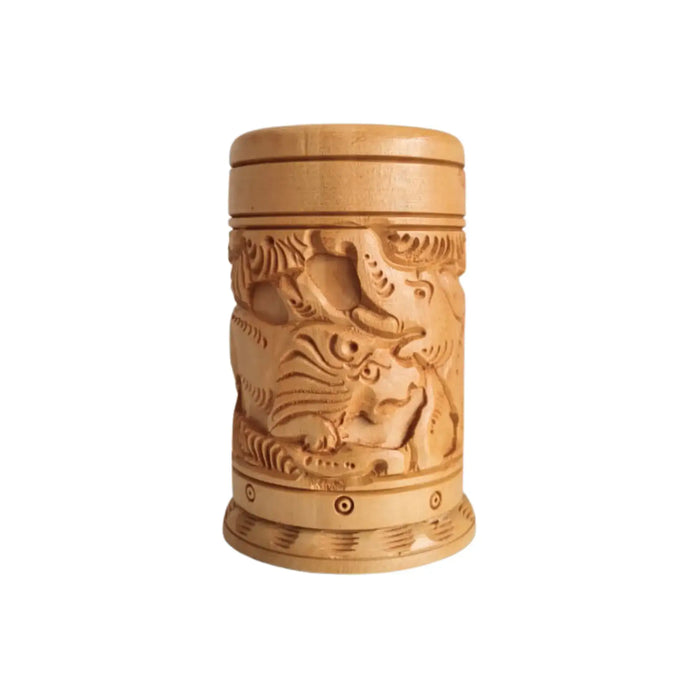 Hand-Carved Wooden Pen Stand – Elegant Desk Organizer   Accessories
