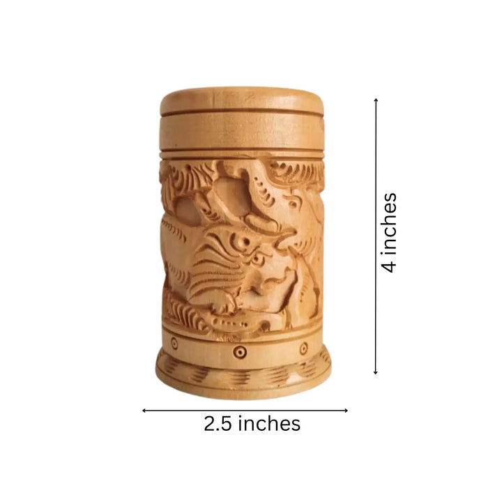 Hand-Carved Wooden Pen Stand – Elegant Desk Organizer   Accessories