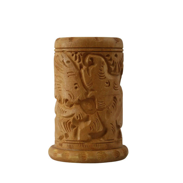 Hand-Carved Wooden Pen Stand – Elegant Desk Organizer   Accessories