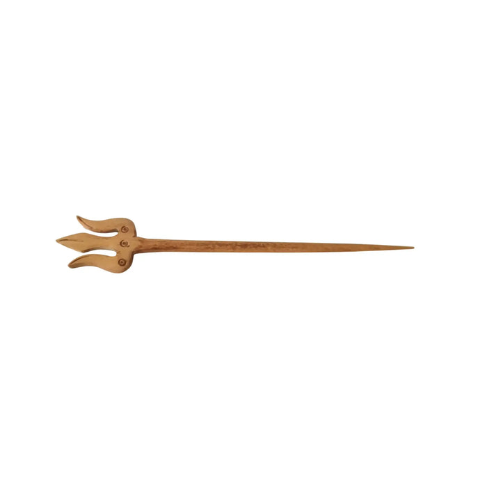 Hand-Carved Wooden Trishula Hair Stick / Hair Pin   Accessories