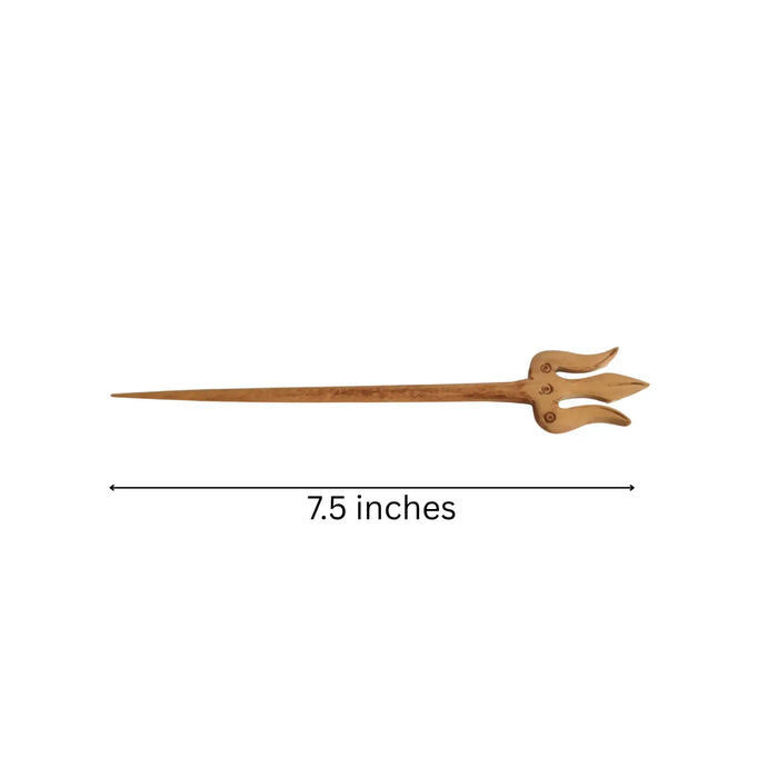 Hand-Carved Wooden Trishula Hair Stick / Hair Pin   Accessories
