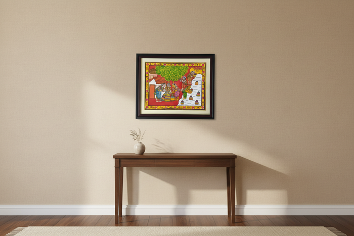 Hand-Painted Bathukamma Festival Cheriyal Painting   Cheriyala Painting