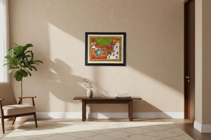 Hand-Painted Bathukamma Festival Cheriyal Painting   Cheriyala Painting