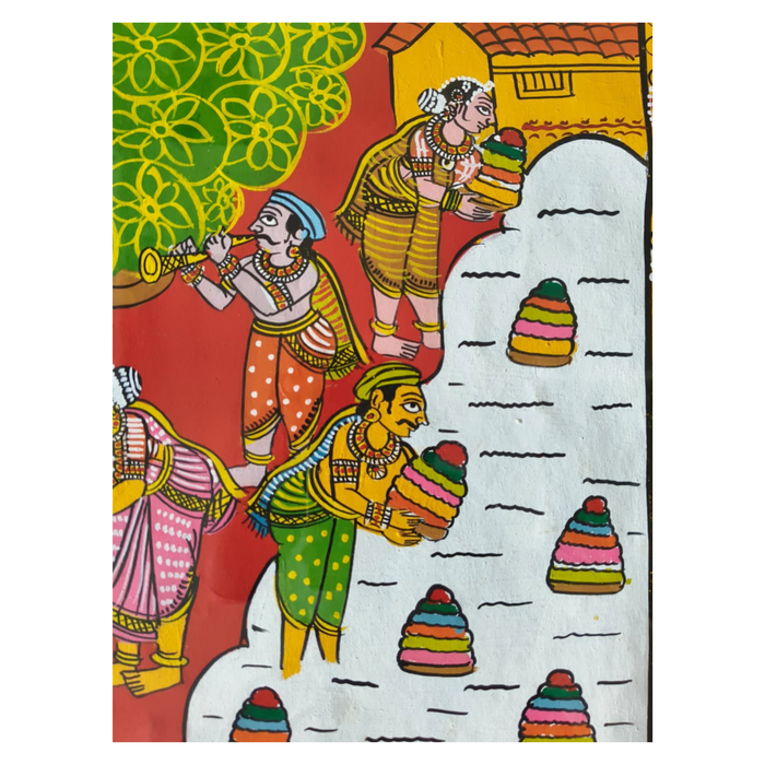 Hand-Painted Bathukamma Festival Cheriyal Painting   Cheriyala Painting
