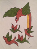 Hand-Painted Birds in Flight – Nature Inspired Gond Painting   Paintings