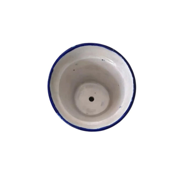 Hand-Painted Blue Pottery Floral Planter | Decorative Plant Pot   Pottery