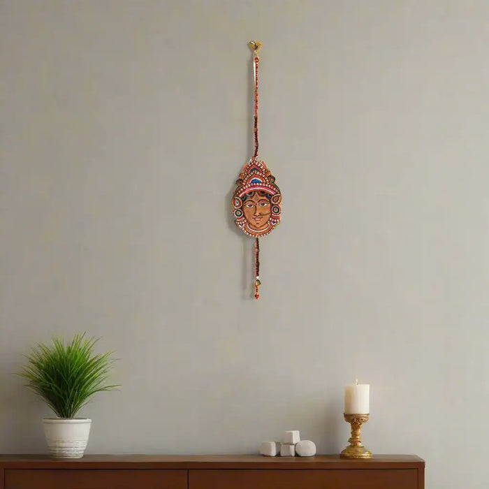 Hand-Painted Leather Goddess Wall Hanging   Paintings