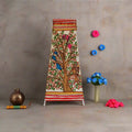 Hand-Painted Leather Lamp with Tree of Life and Colorful Birds   Leather Paintings