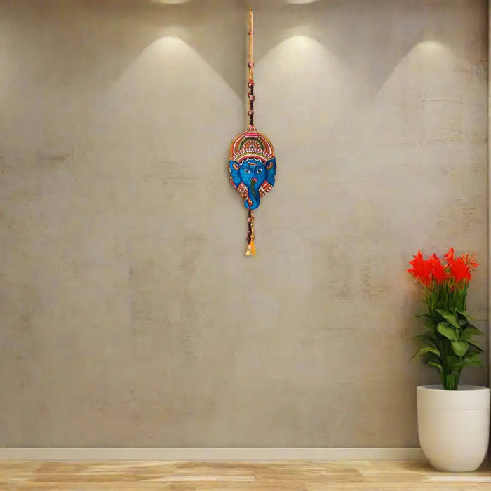 Hand-Painted Leather Lord Ganesha Wall Hanging   Paintings