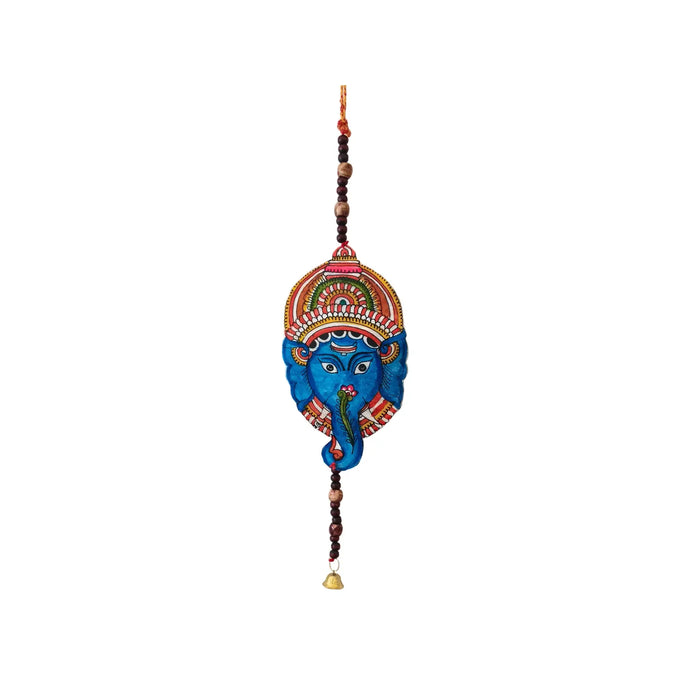 Hand-Painted Leather Lord Ganesha Wall Hanging   Paintings