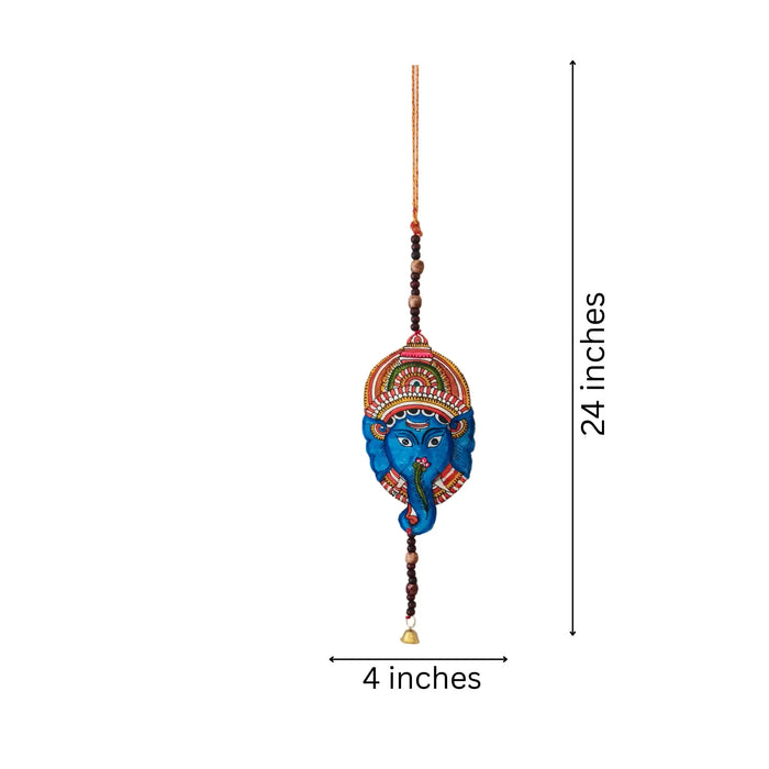 Hand-Painted Leather Lord Ganesha Wall Hanging   Paintings