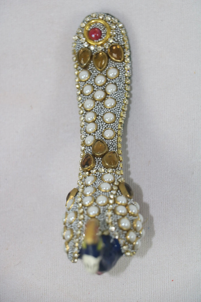 Hand-Painted Metal Peacock with Stone Work | Decorative Art Figurine maruthi handicrafts