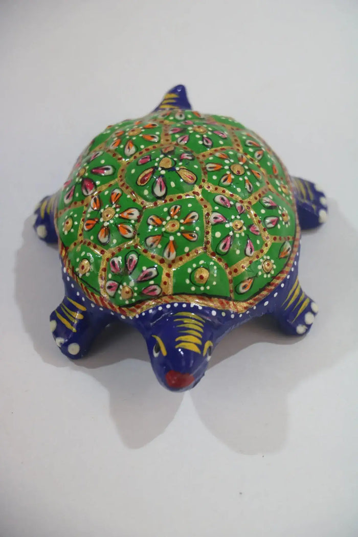 Hand-Painted Metal Tortoise | Decorative Animal Figurine maruthi handicrafts