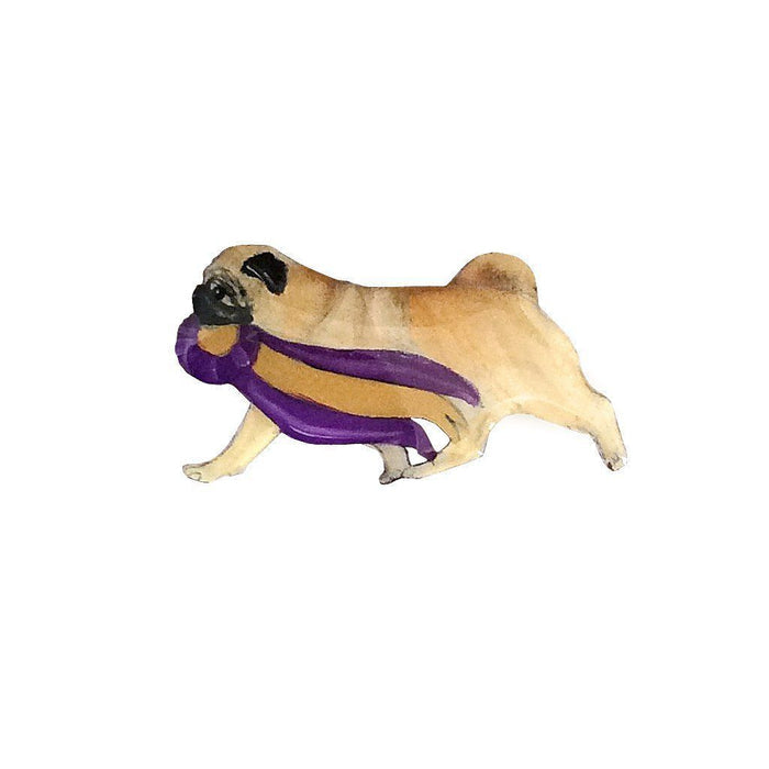 Hand-Painted Pug Pin