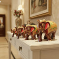 Hand-Painted Wooden Elephant with Trunk Up | Decorative Figurine maruthi handicrafts
