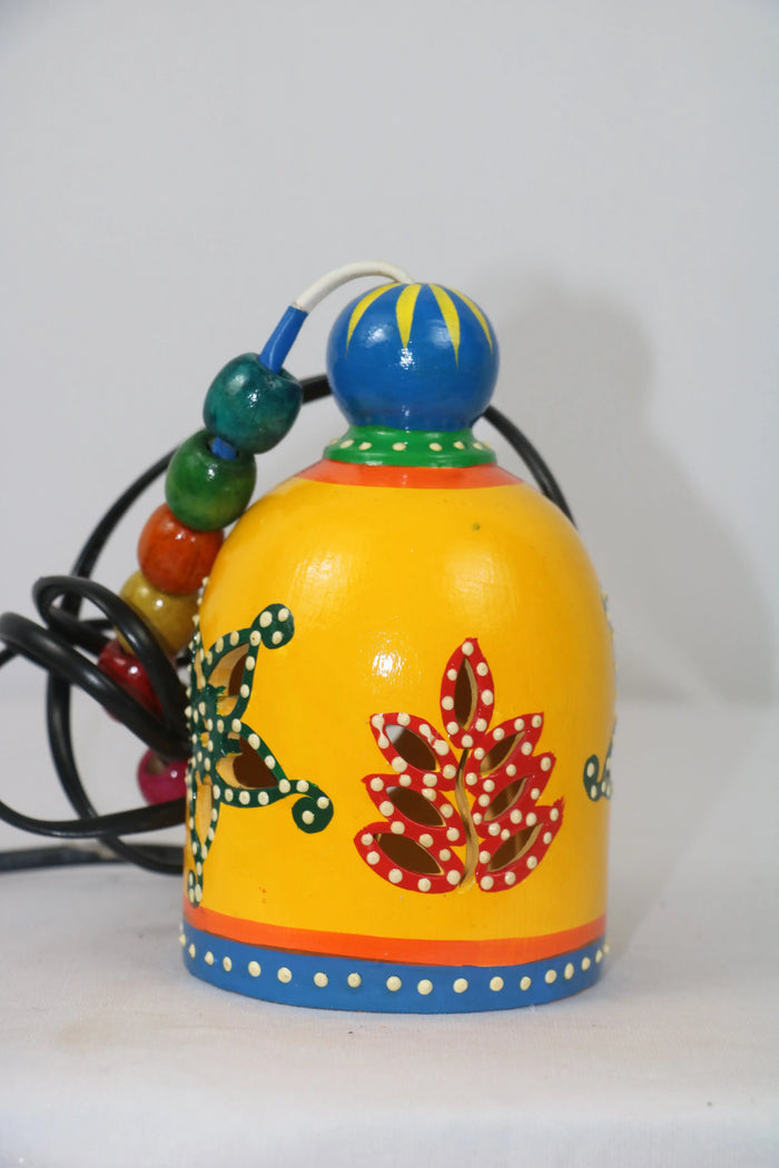 Wooden Hand-Painted Lamp – Unique Home & Office Decor Balaji varanasi