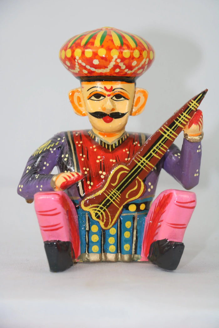 Hand-Painted Wooden Musician Figurines – 6-Piece Decorative Set Balaji varanasi