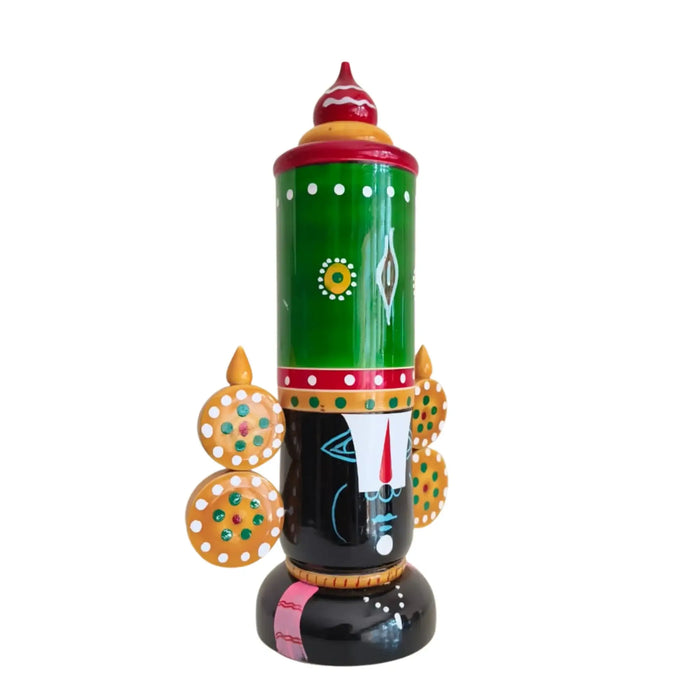 Hand-Painted Wooden Tirupati Balaji Idol - Traditional Decor   Etikoppaka Lacquerware