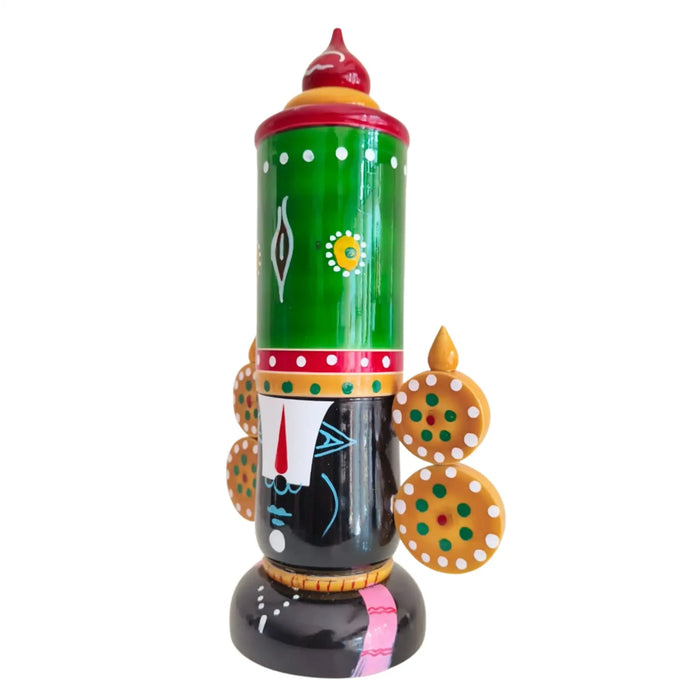 Hand-Painted Wooden Tirupati Balaji Idol - Traditional Decor   Etikoppaka Lacquerware