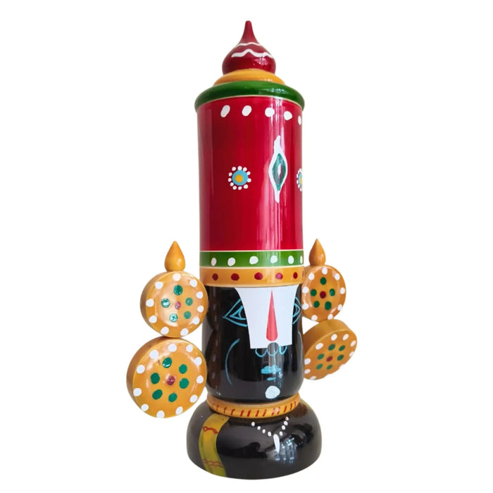 Hand-Painted Wooden Tirupati Balaji Idol - Traditional Decor   Etikoppaka Lacquerware