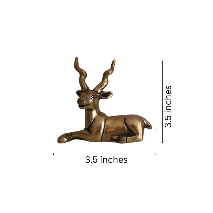 Handcrafted Brass Deer Pair Statues | Elegant Antelope Figurines for Home Decor   Brass Ware