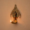Handcrafted Brass Ganesha Wall Hanging Diya | Traditional Spiritual Oil Lamp   Brass Artwork