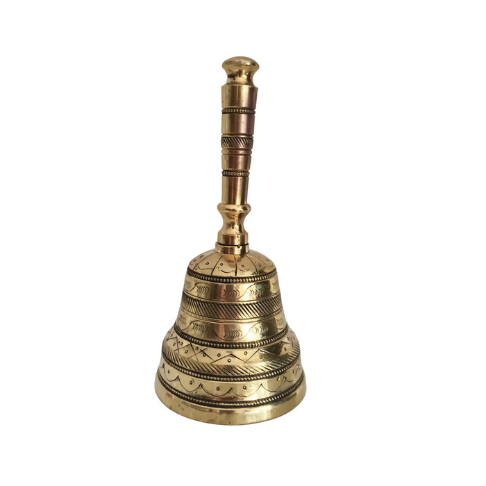 Traditional Handcrafted Brass Puja Bell(Ghanta) with Engraved Detailing   Brass Ware