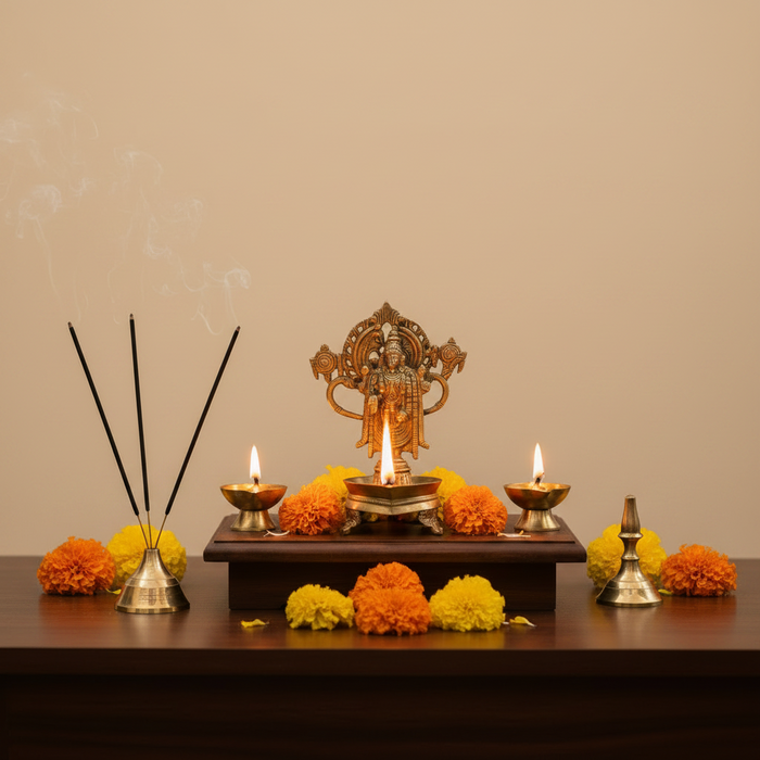 Handcrafted Brass Venkateswara Prabhavali Diya   Brass Artwork