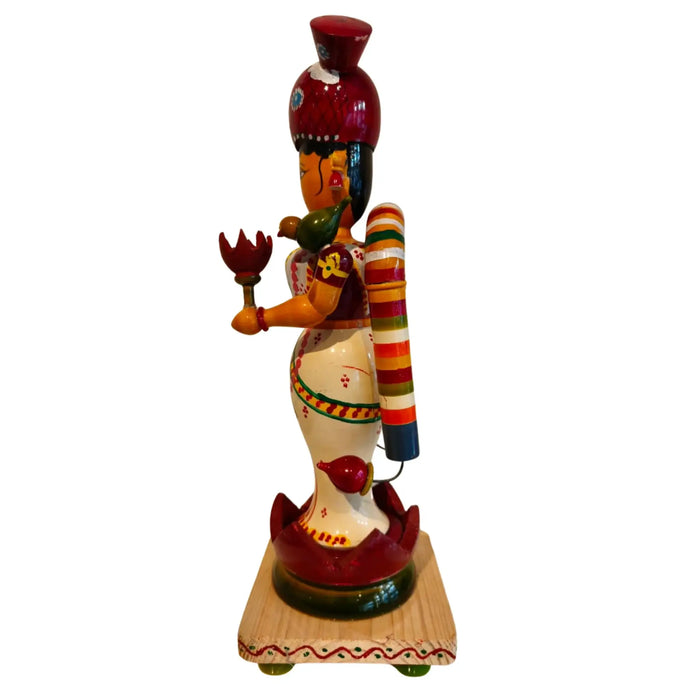 Handcrafted Etikoppaka Lakshmi Idol – Goddess of Wealth in Padmasana   Etikoppaka Lacquerware