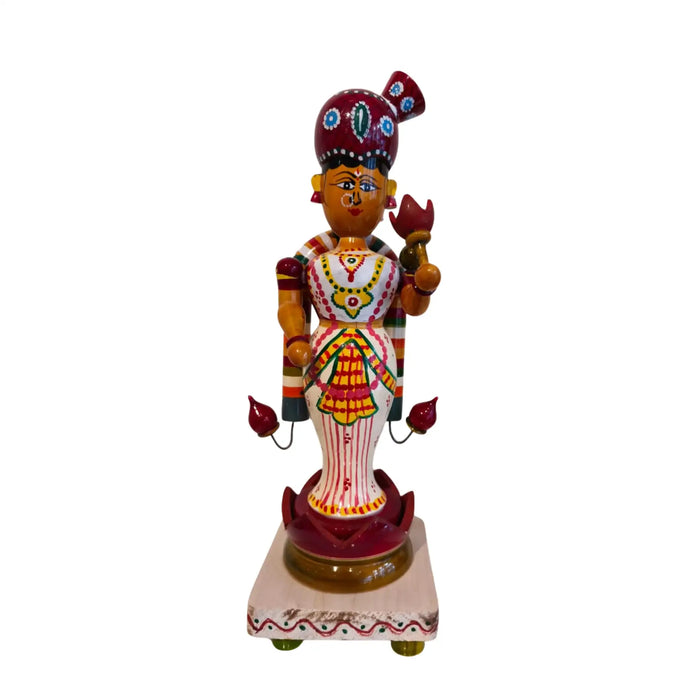 Handcrafted Etikoppaka Lakshmi Idol – Goddess of Wealth in Padmasana   Etikoppaka Lacquerware