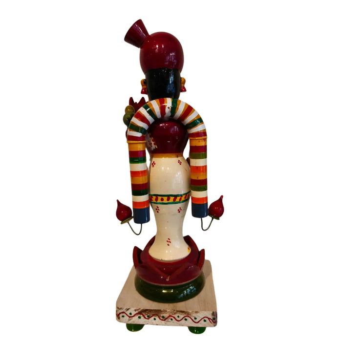 Handcrafted Etikoppaka Lakshmi Idol – Goddess of Wealth in Padmasana   Etikoppaka Lacquerware