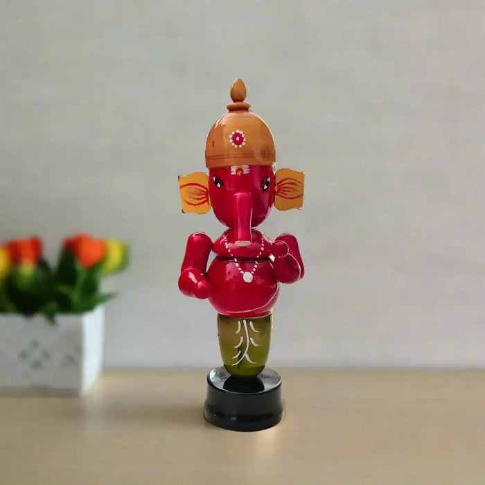 Handcrafted Ganesha Idol - Etikoppaka Art   Etikoppaka Lacquerware