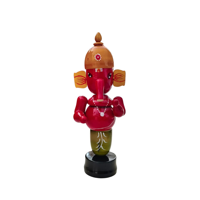 Handcrafted Ganesha Idol - Etikoppaka Art   Etikoppaka Lacquerware
