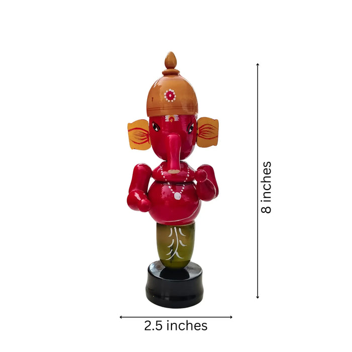 Handcrafted Ganesha Idol - Etikoppaka Art   Etikoppaka Lacquerware
