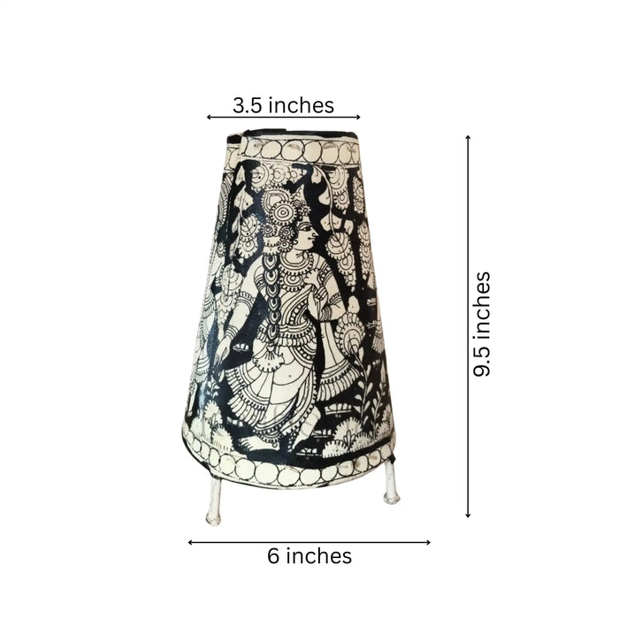 Handcrafted Kalamkari Leather Puppetry Cone Lamp Shade | Bed Lamp   Leather Paintings