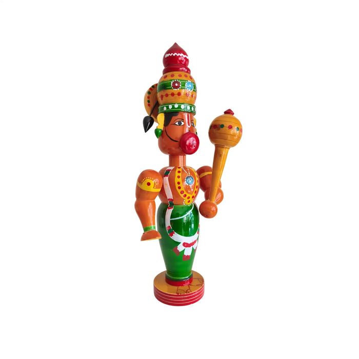Handcrafted Lacquerware - The Mighty Hanuman Idol   Etikoppaka Lacquerware