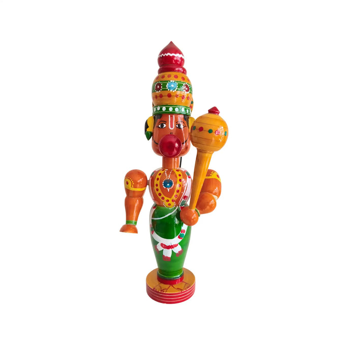 Handcrafted Lacquerware - The Mighty Hanuman Idol   Etikoppaka Lacquerware