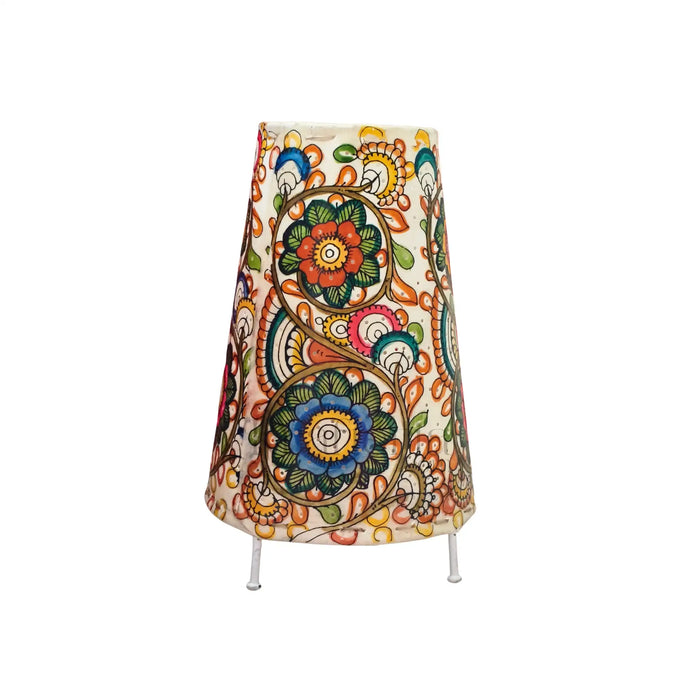 Handcrafted Leather Puppetry Radiant Floral - Cone Lamp Shade | Bed Lamp   Leather Paintings
