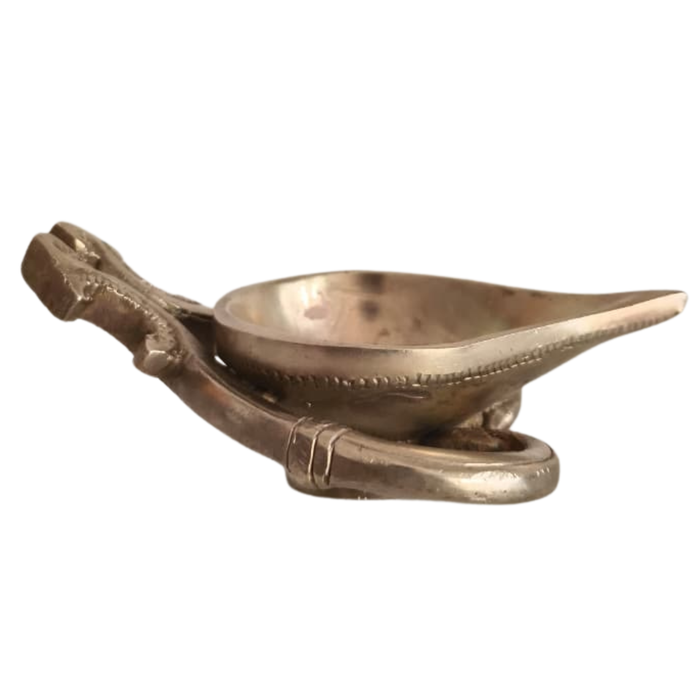Handcrafted Brass Diya, a decorative brass oil lamp by Thar.