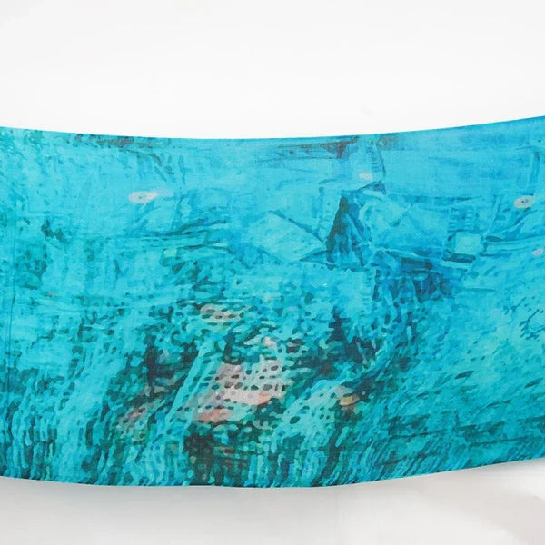 HANDMADE SILK MODAL SCARF - BLUE WASH