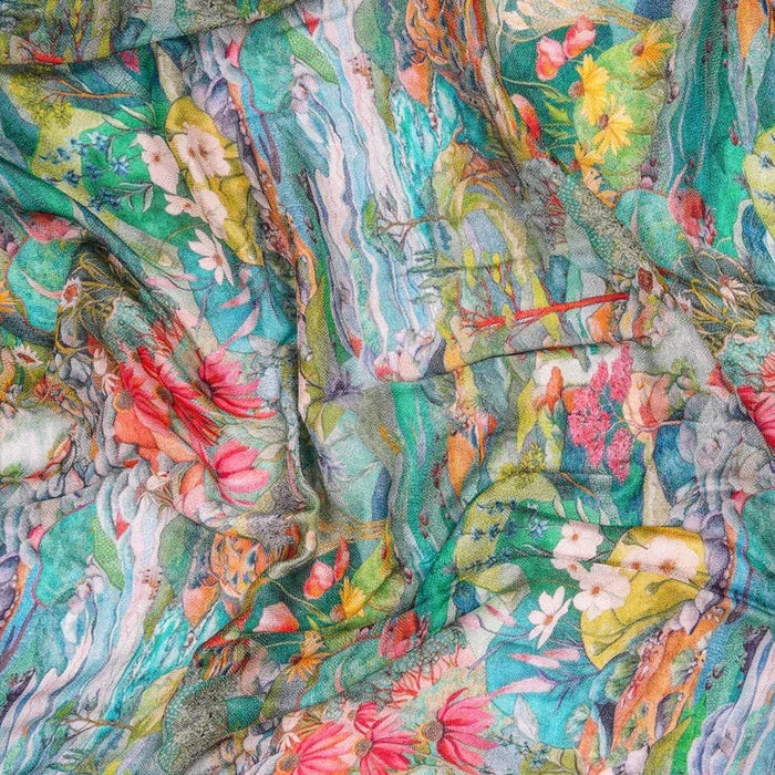 HANDMADE SILK MODAL SCARF - FLORAL PONDS