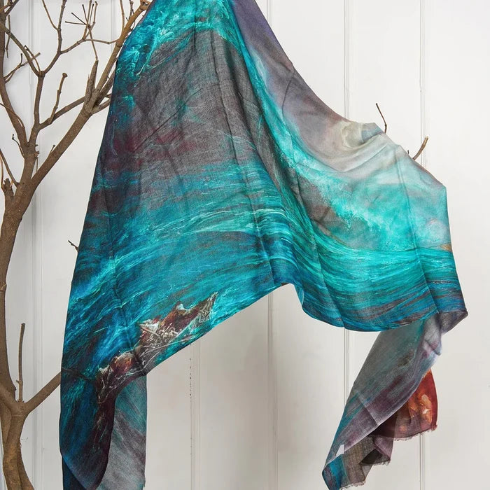 HANDMADE SILK MODAL SCARF - MIDNIGHT OCEAN