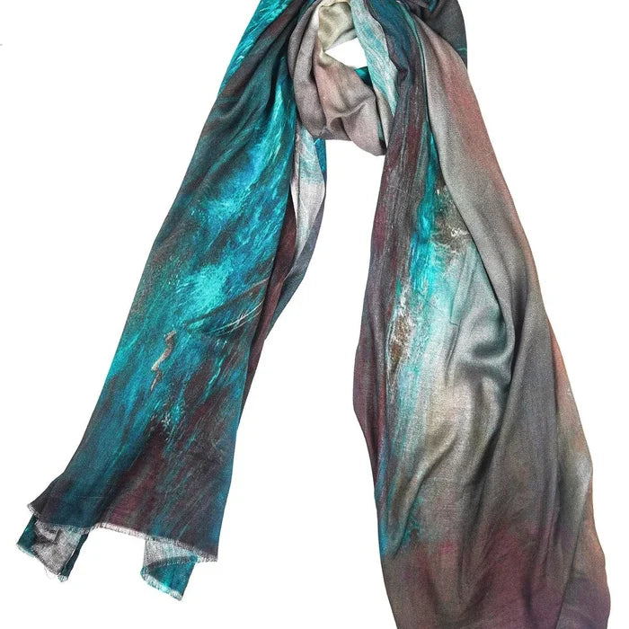 HANDMADE SILK MODAL SCARF - MIDNIGHT OCEAN