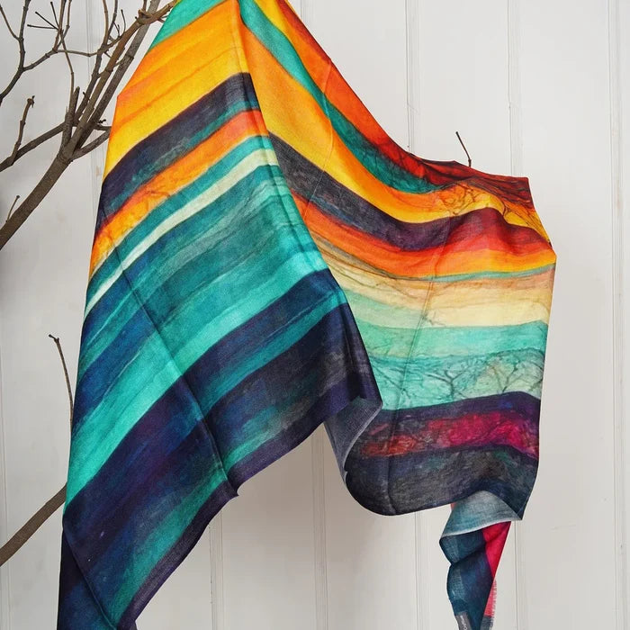 HANDMADE SILK MODAL SCARF - RAINBOW