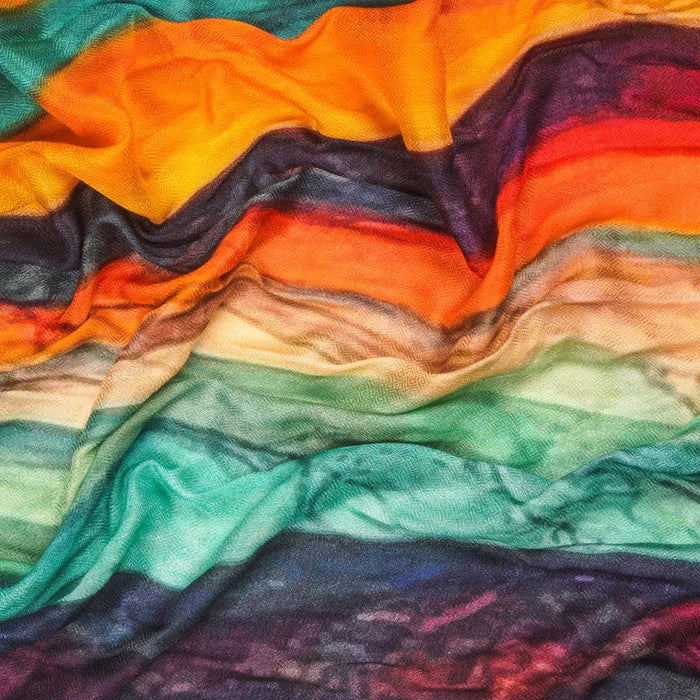HANDMADE SILK MODAL SCARF - RAINBOW