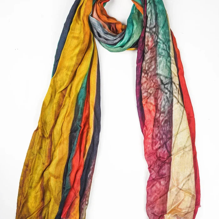 HANDMADE SILK MODAL SCARF - RAINBOW