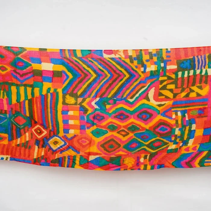 HANDMADE SILK MODAL SCARF - RETRO POP